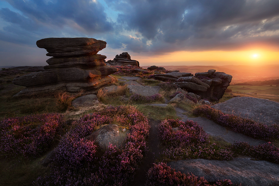 Over Owler Tor Sunset - Peak District Landscapes