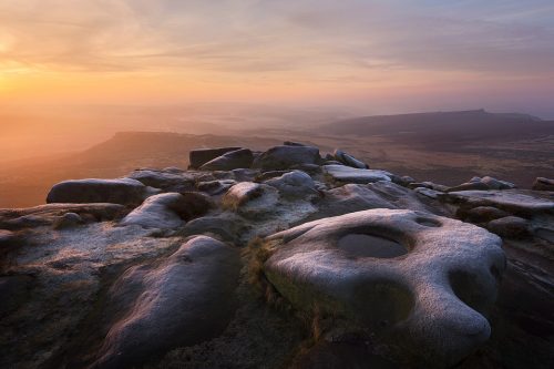 Dawn Frost on Higger Tor - Peak District Landscape photographs