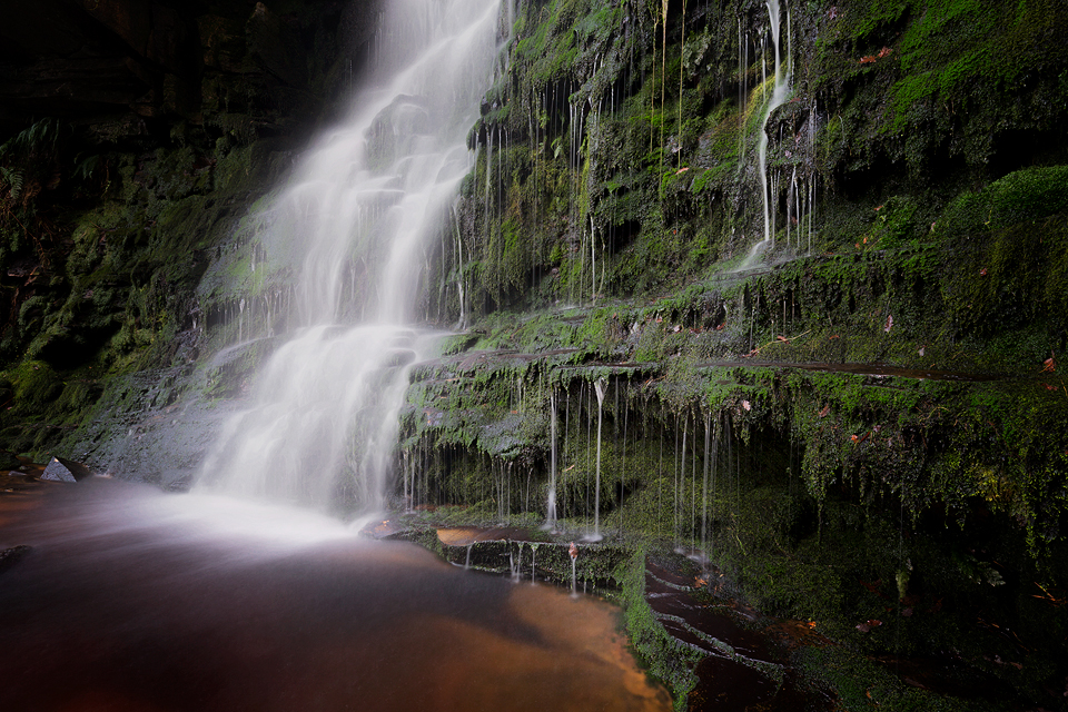 Middle Black Clough Waterfall - Peak District waterfall photography