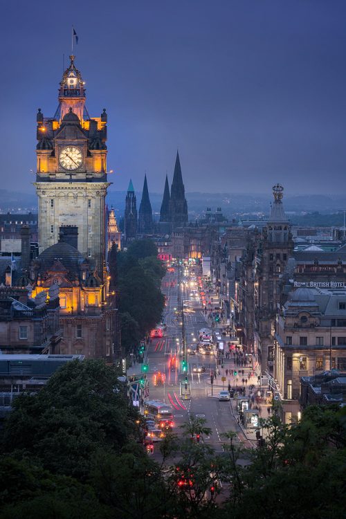 Princess Street at Dusk - Edinburgh Photography