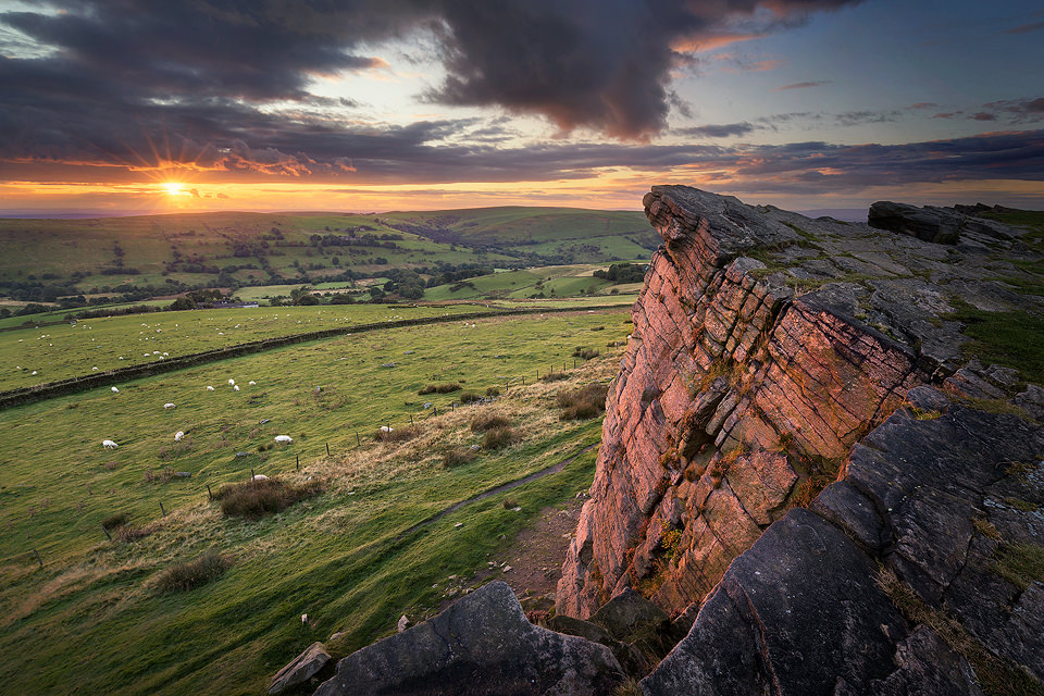 Windgather Rocks Sunset - Peak District Photography