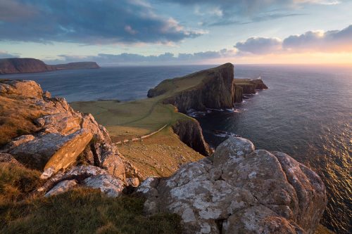 Beautiful sunset at Neist point on the Isle of Skye.