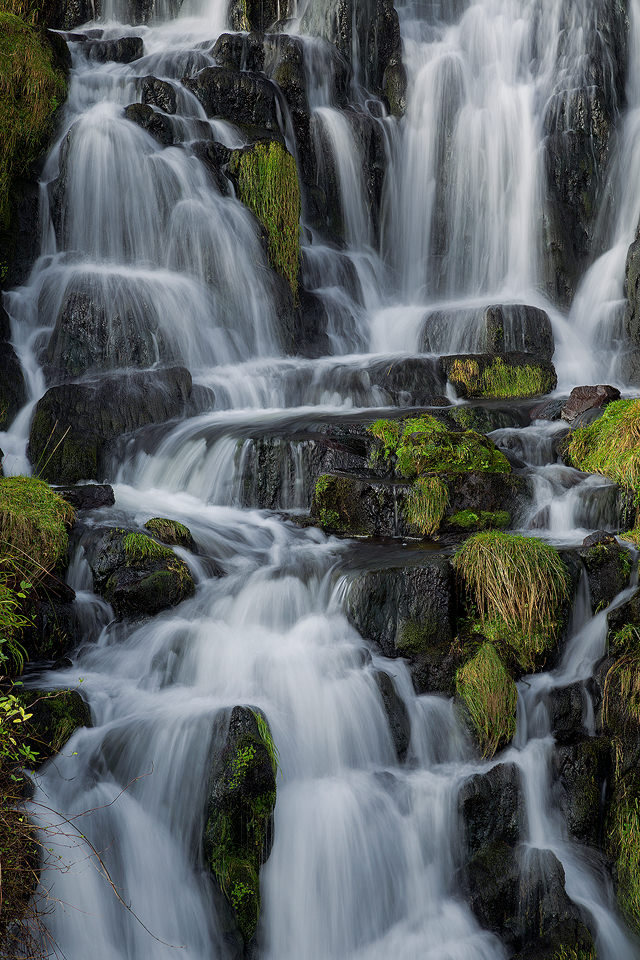 A stunning waterfall, known locally as Bride's Veil on the main road North from Portree. The subdued afternoon light was perfect to bring out some of the highlights in the cascading water.