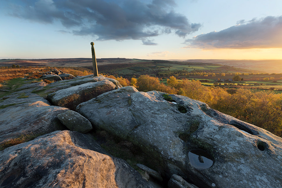 A stunning sunset at Birchen Edge earlier this Autumn. Whilst I would have liked a bit more cloud, the soft pastel tones and burst of warm light through the valley made the visit more than worthwhile. Birchen Edge is a location that's been on my to do list for far too long. Despite visiting many times over the years, I've never had conditions that did it any justice. Whilst by no means perfect, I was pleased to finally get some great light spilling through the valley and the birch woodland in full Autumn colour.