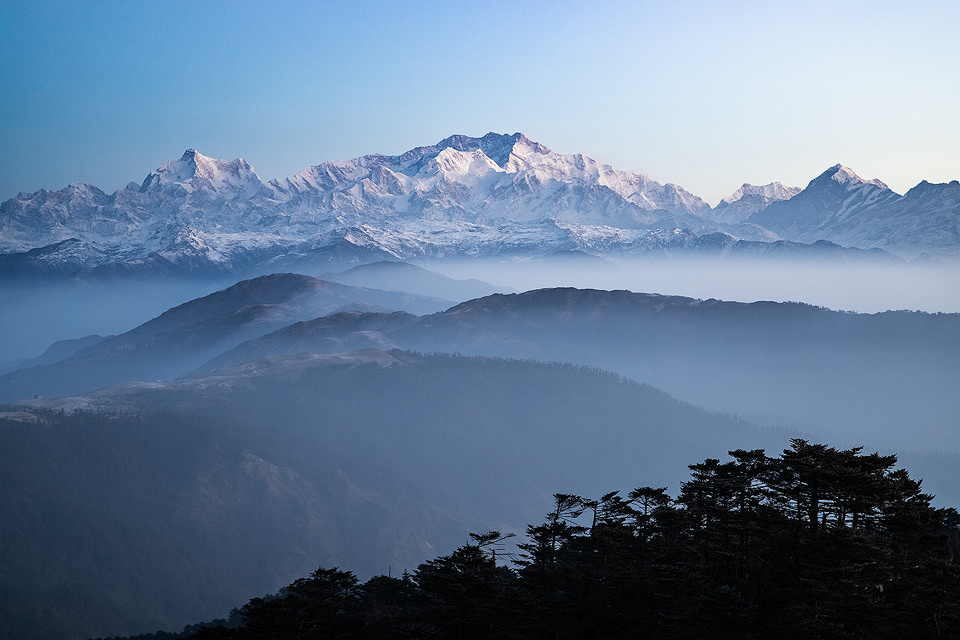 Kangchenjunga Range, otherwise known as the sleeping buddha (8586 m)